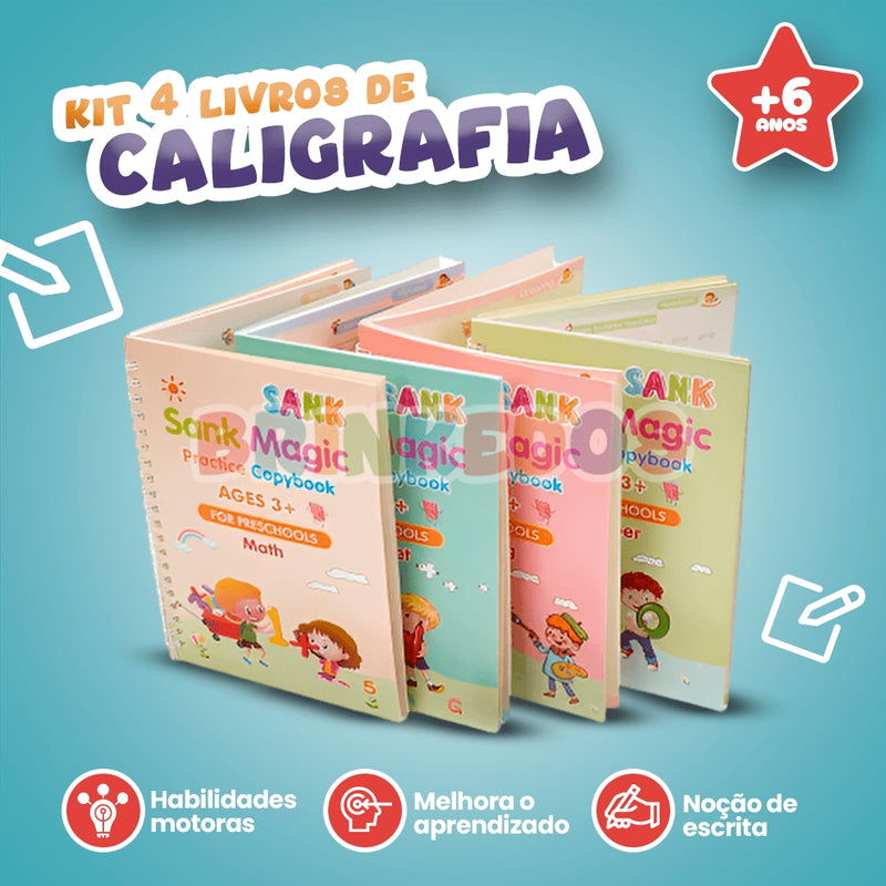 Kit 4 Livros de Caligrafia