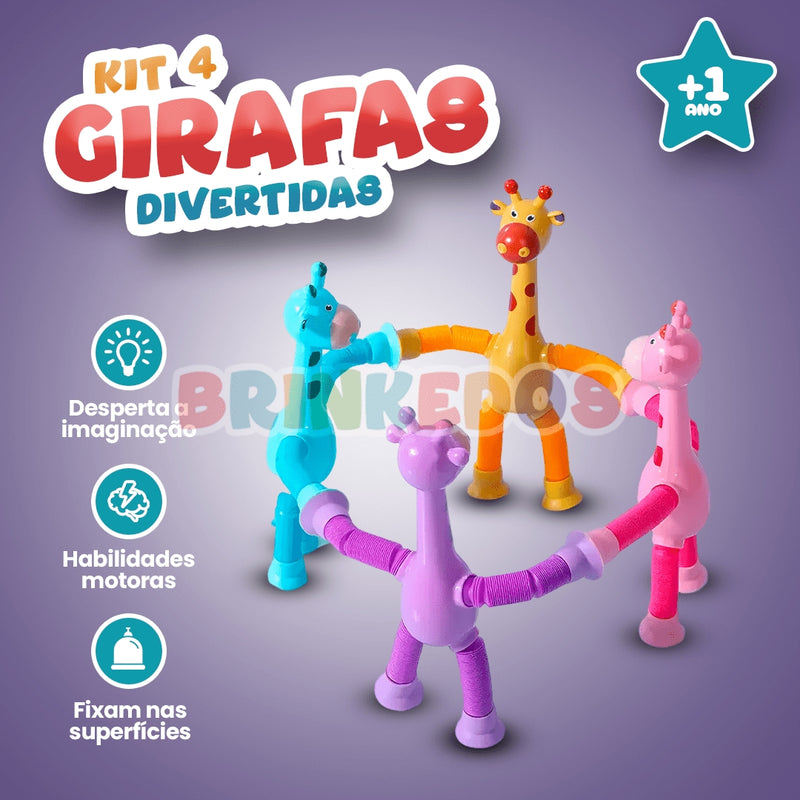 Girafas Divertidas Articulada com Ventosas (Kit com 4)