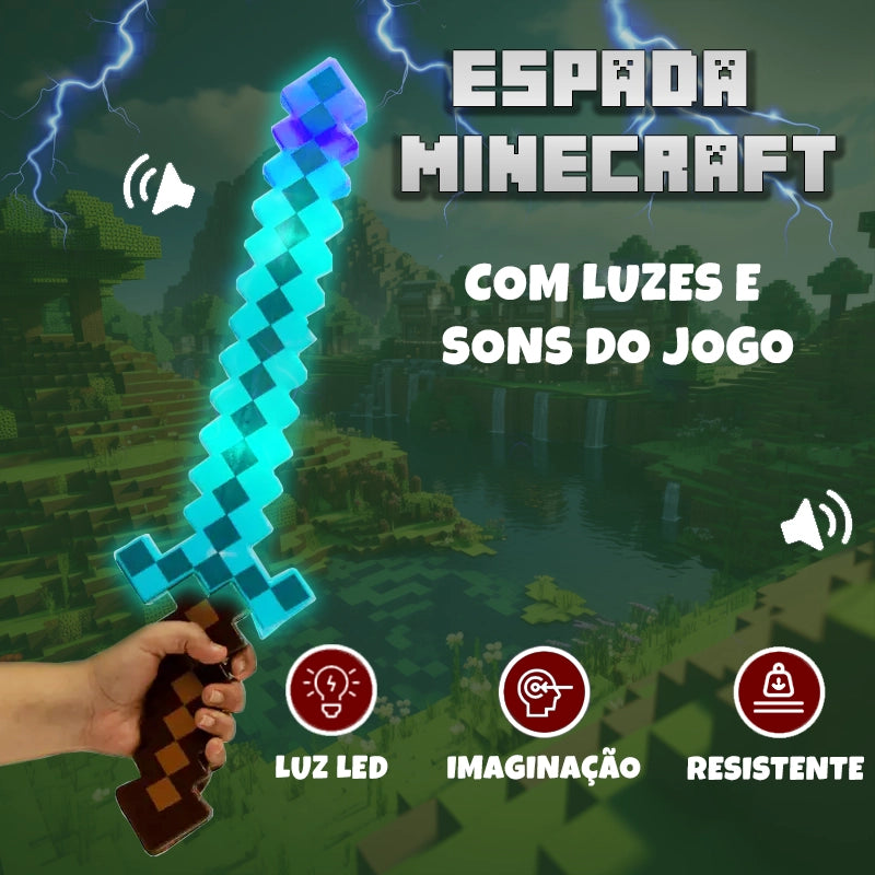 Espada Minecraft - Com Som e Luzes